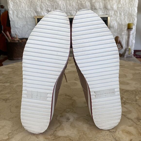 Zara Oxfords Tan Nude Patent Leather Red Heart Tongue Platform Wingtip Shoes - Picture 12 of 14